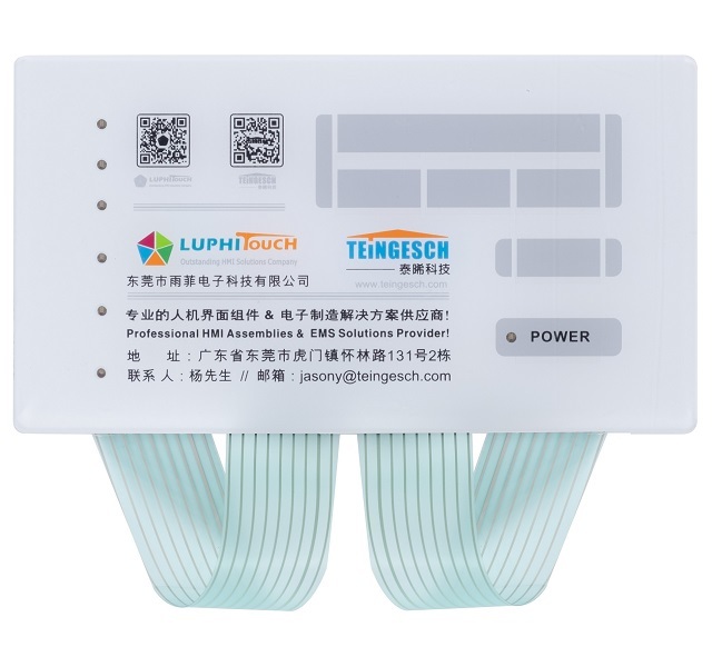 Prenda impermeable capacitiva de los interruptores de membrana del circuito del poliéster IP67 0